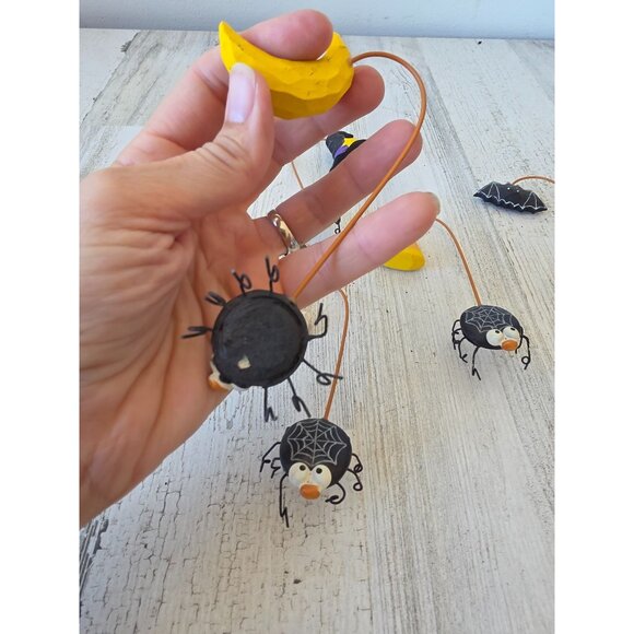 Metal spider ghost candy corn witch ornament Halloween decor unique Xmas tree - Picture 9 of 11